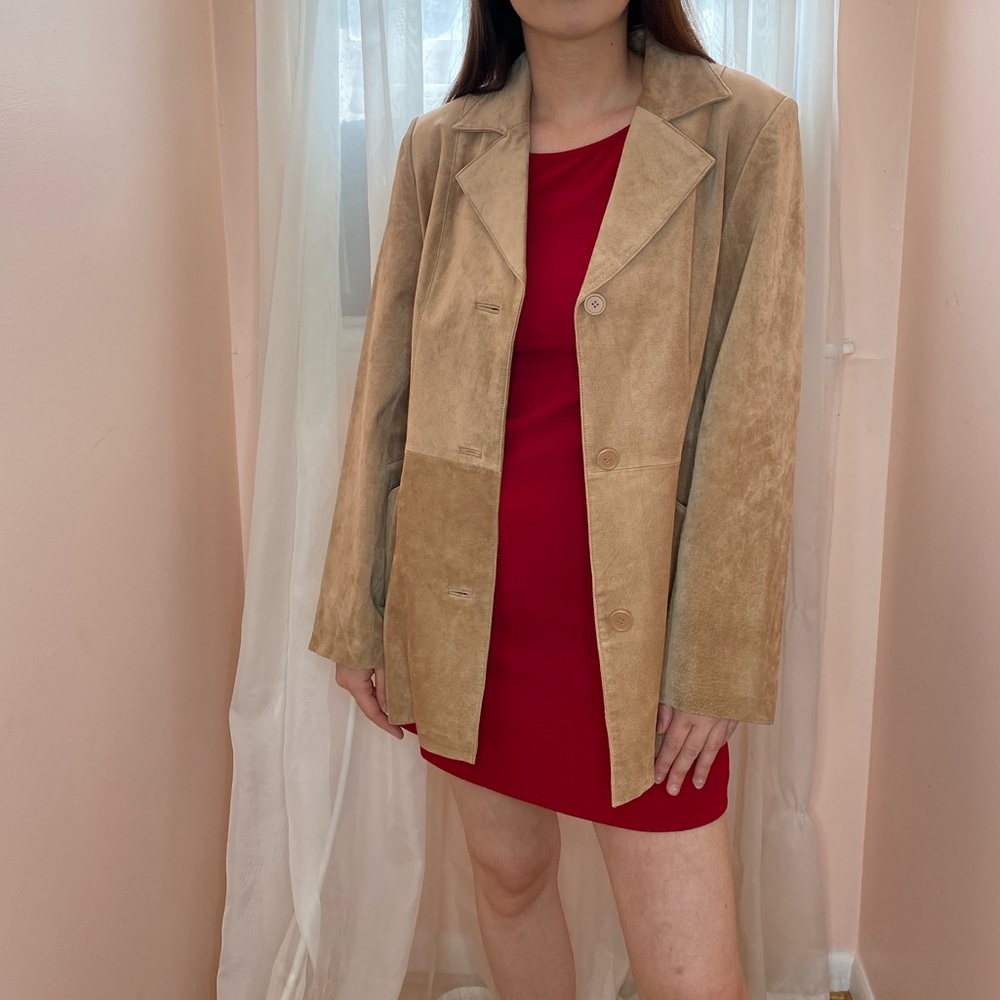 Beige suede jacket
